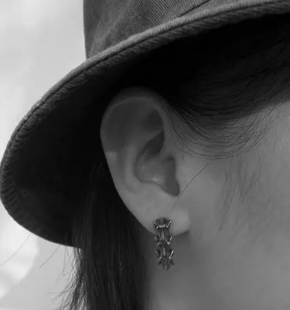 Vertebrae Spine Stud Earrings